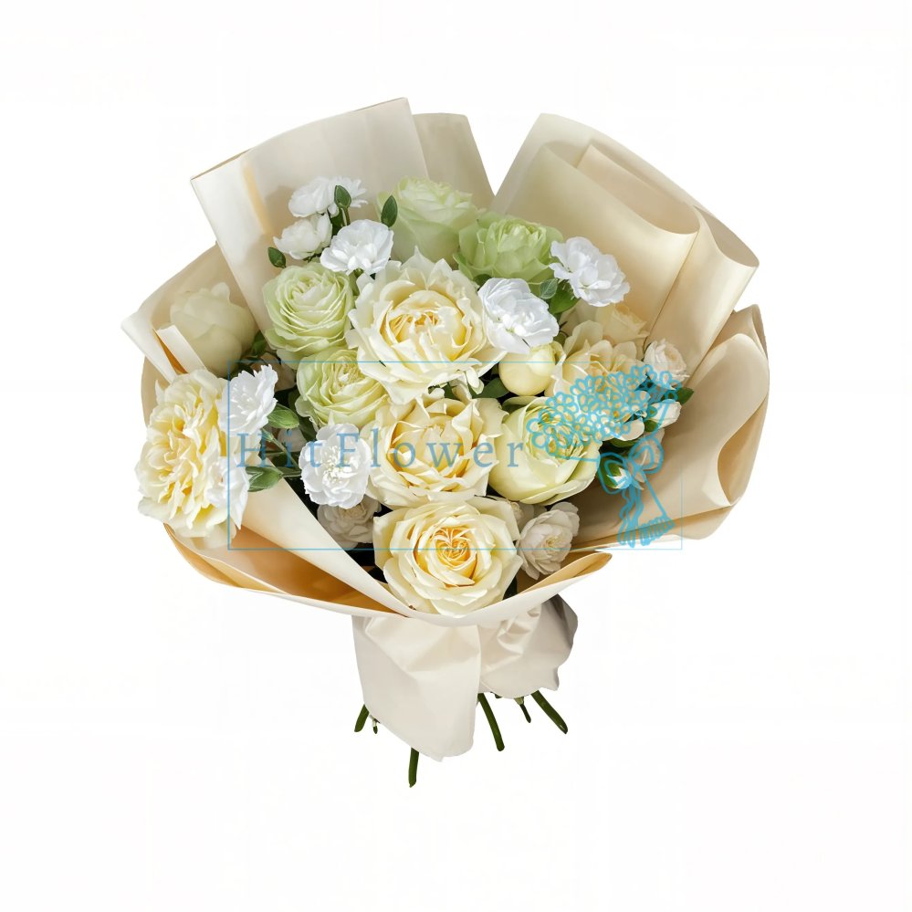 Букет цветов Перламутр Букет цветов из: Розы и Гвоздики